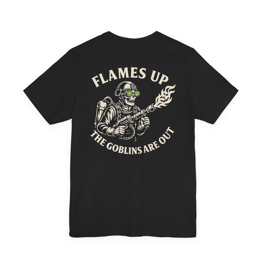 Copy of Flames Up – The Goblins Are Out Tee Back Print
