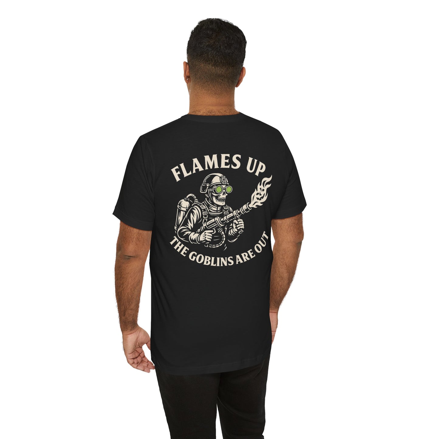 Copy of Flames Up – The Goblins Are Out Tee Back Print