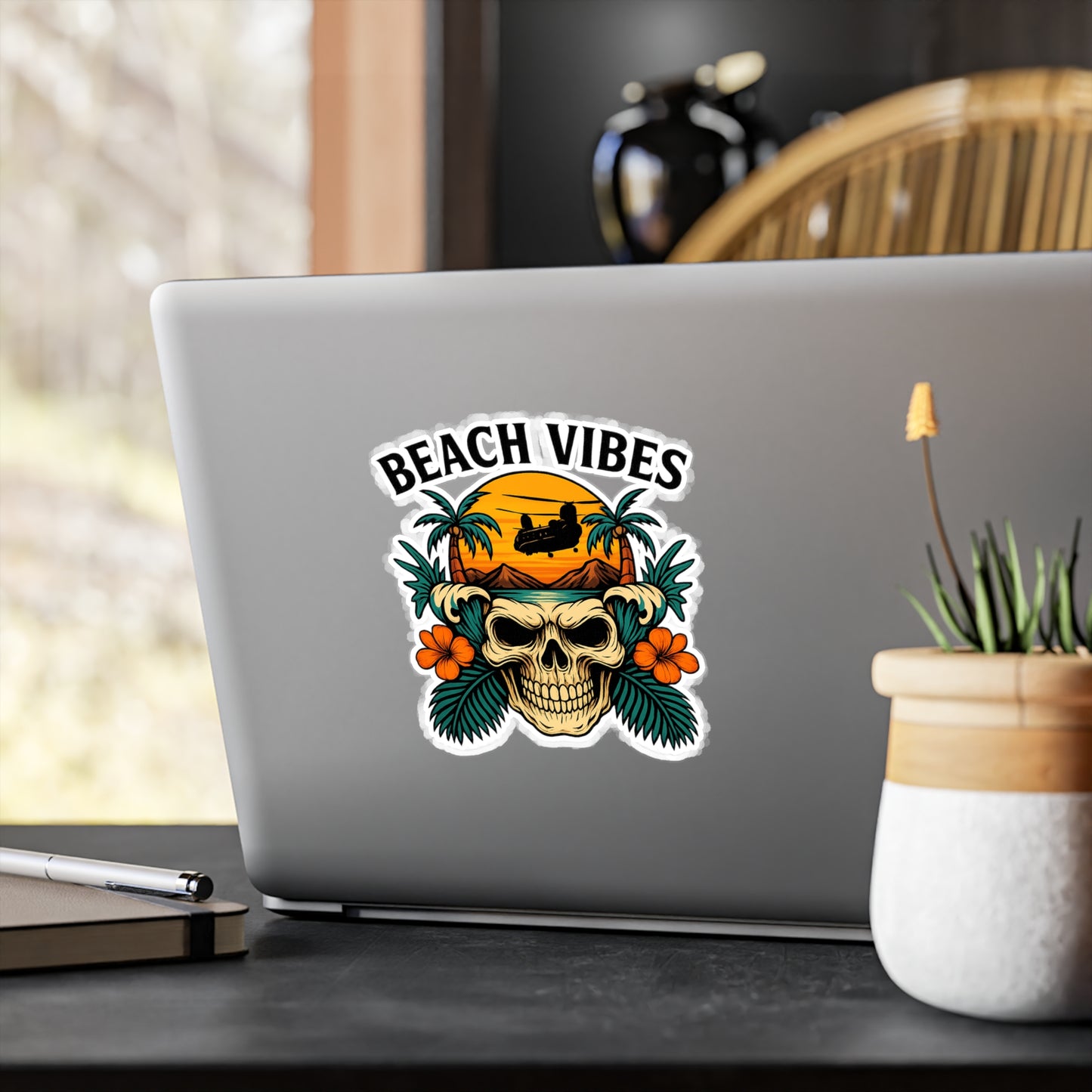 Beach Vibes Kiss-Cut Vinyl Decals | Summer Decor, Sticker Art, Beach Party Supplies, Room Decor, Car Stickers