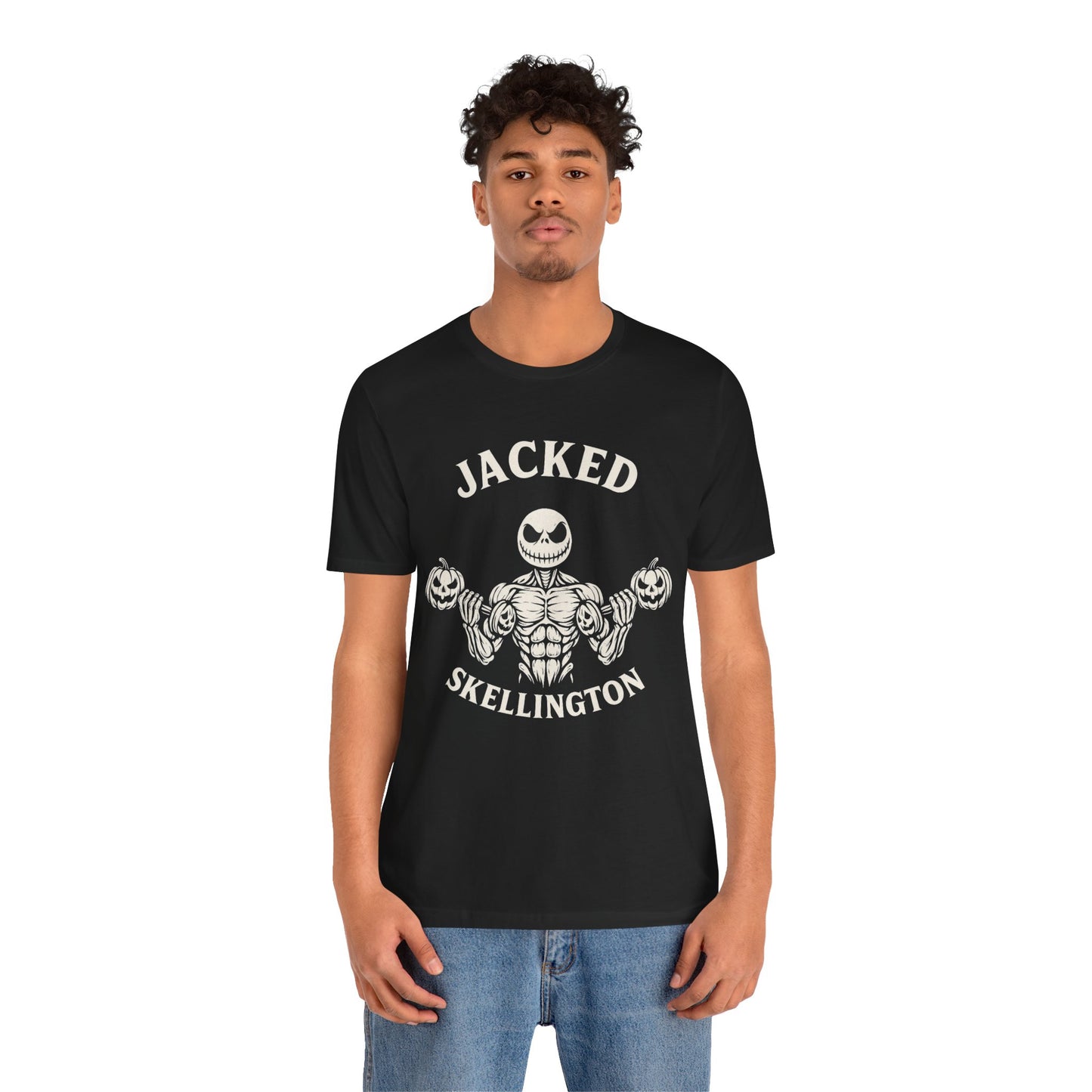 Jacked Skellington Tee – Halloween Shirt Front Print