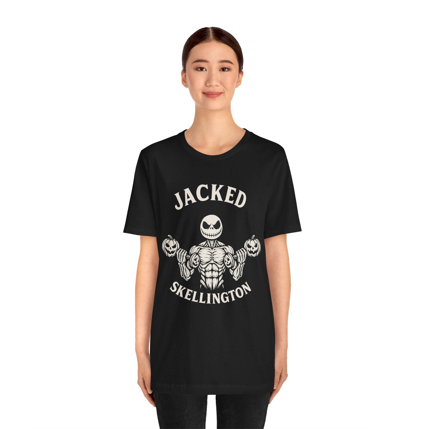 Jacked Skellington Tee – Halloween Shirt Front Print