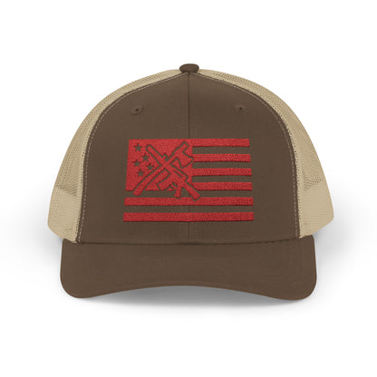 The defender Trucker hat/ Red