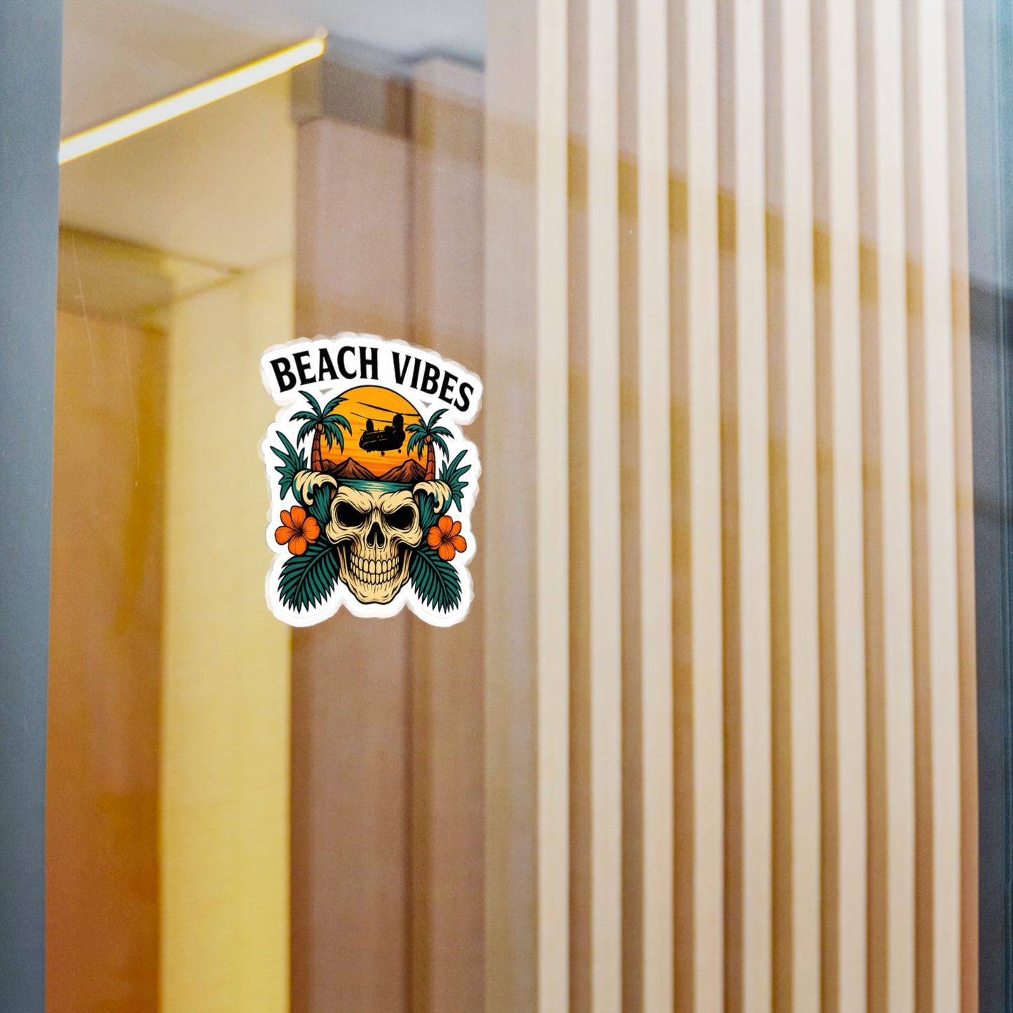 Beach Vibes Kiss-Cut Vinyl Decals | Summer Decor, Sticker Art, Beach Party Supplies, Room Decor, Car Stickers