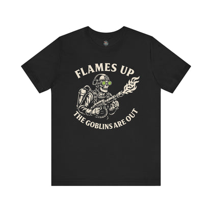 Flames Up – The Goblins Are Out Tee Front Print
