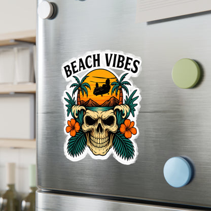 Beach Vibes Kiss-Cut Vinyl Decals | Summer Decor, Sticker Art, Beach Party Supplies, Room Decor, Car Stickers