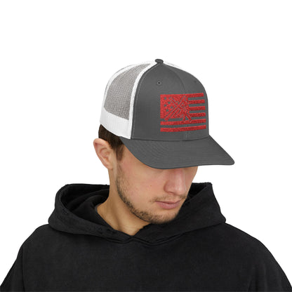 The defender Trucker hat/ Red