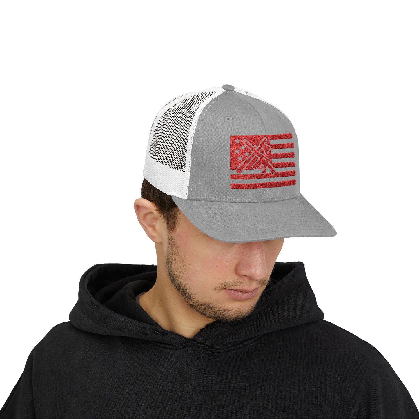 The defender Trucker hat/ Red