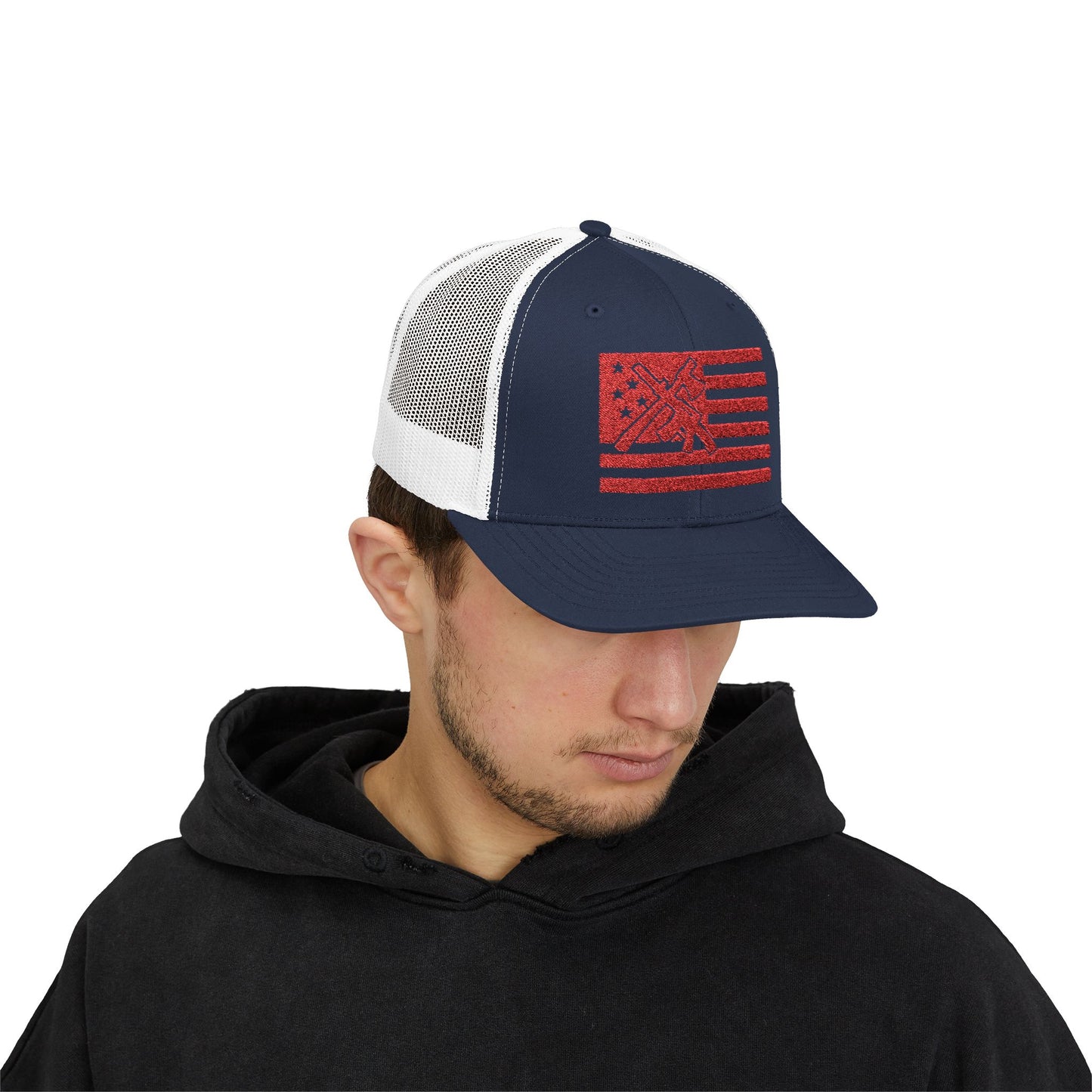 The defender Trucker hat/ Red