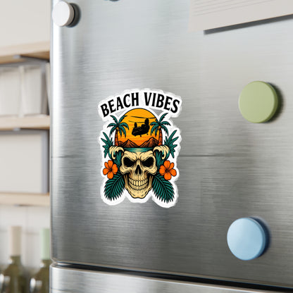 Beach Vibes Kiss-Cut Vinyl Decals | Summer Decor, Sticker Art, Beach Party Supplies, Room Decor, Car Stickers