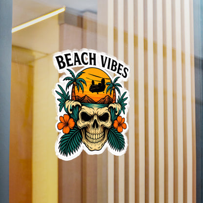 Beach Vibes Kiss-Cut Vinyl Decals | Summer Decor, Sticker Art, Beach Party Supplies, Room Decor, Car Stickers