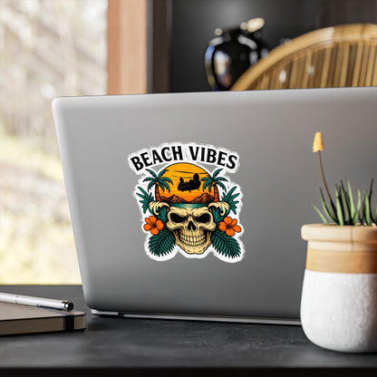 Beach Vibes Kiss-Cut Vinyl Decals | Summer Decor, Sticker Art, Beach Party Supplies, Room Decor, Car Stickers