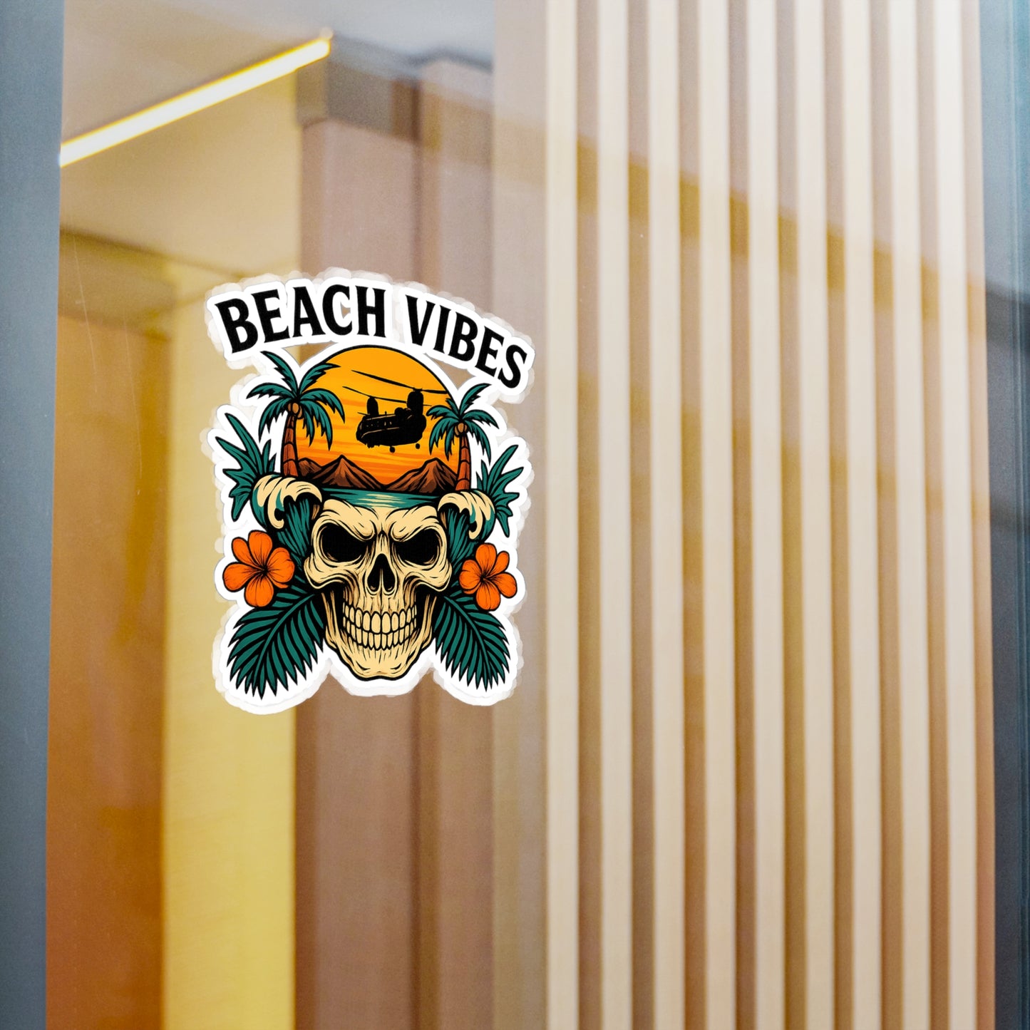 Beach Vibes Kiss-Cut Vinyl Decals | Summer Decor, Sticker Art, Beach Party Supplies, Room Decor, Car Stickers