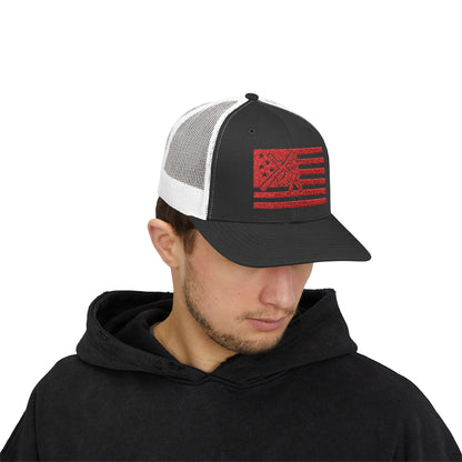 The defender Trucker hat/ Red