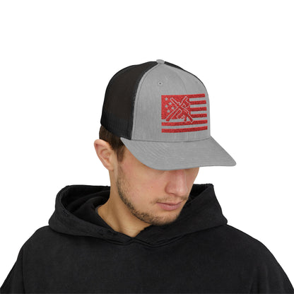 The defender Trucker hat/ Red