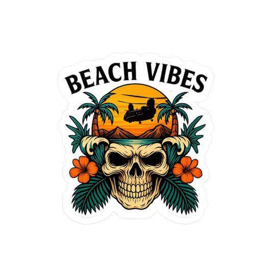 Beach Vibes Kiss-Cut Vinyl Decals | Summer Decor, Sticker Art, Beach Party Supplies, Room Decor, Car Stickers